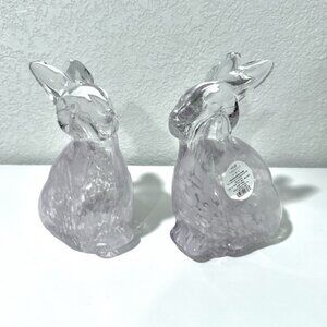 NEW Threshold Confetti Purple Glass Bunny Easter Spring 8" Set of 2 (1 Defect)
